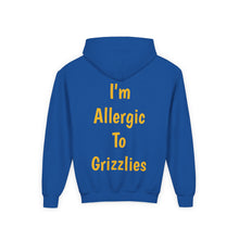 Load image into Gallery viewer, Allergic to Grizzlies - Youth Heavy Blend Hooded Sweatshirt