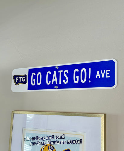 Go Cats Go! Ave Metal Street Sign